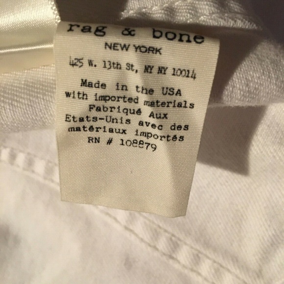 Rag and Bone Women's White Nico Denim Jacket Size S NWT - Picture 7 of 10
